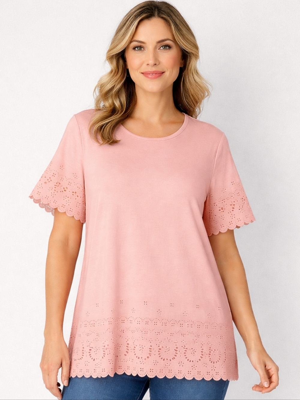 HANNAH Artwear Coral Laser Cut Top – L